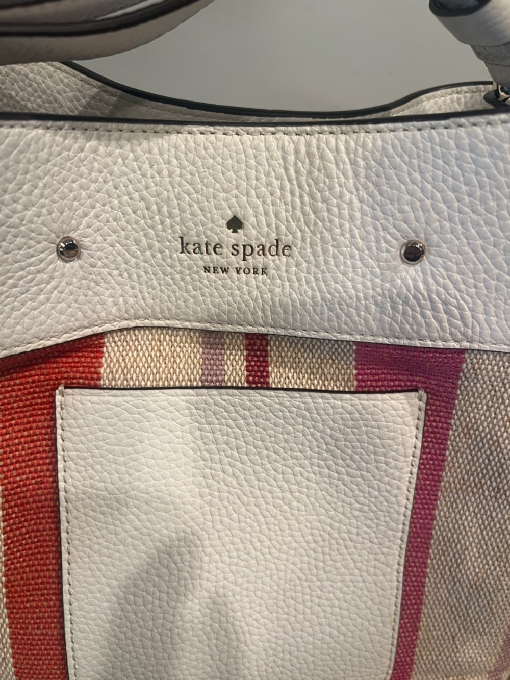 Kate Spade Leather-Trim Striped Bucket Bag NWT - Picture 3 of 7